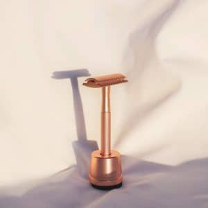 Rasoir de sûreté + socle de rangement Rose Gold